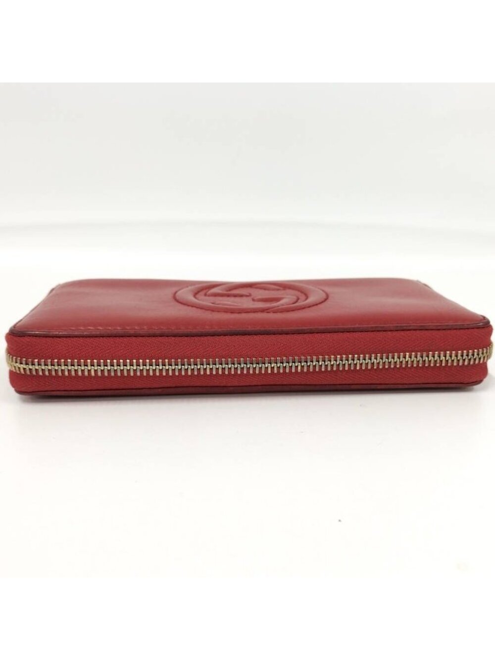 Gucci Zip Around Wallet Interlocking Soho Leather Red - Picture 7 of 10